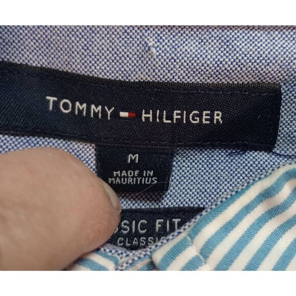 Tommy Hilfiger Shirt‎ Men's Medium Turquoise Button Front Long Sleeve - Picture 6 of 10